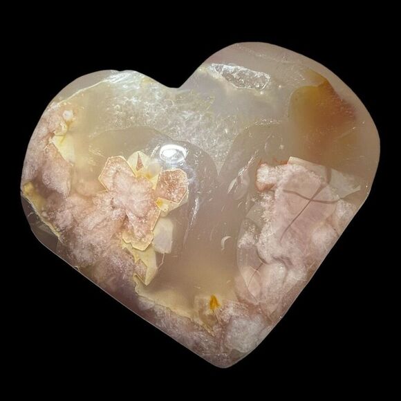 Flower Agate Heart Carving (#1)‎ - Picture 14 of 14